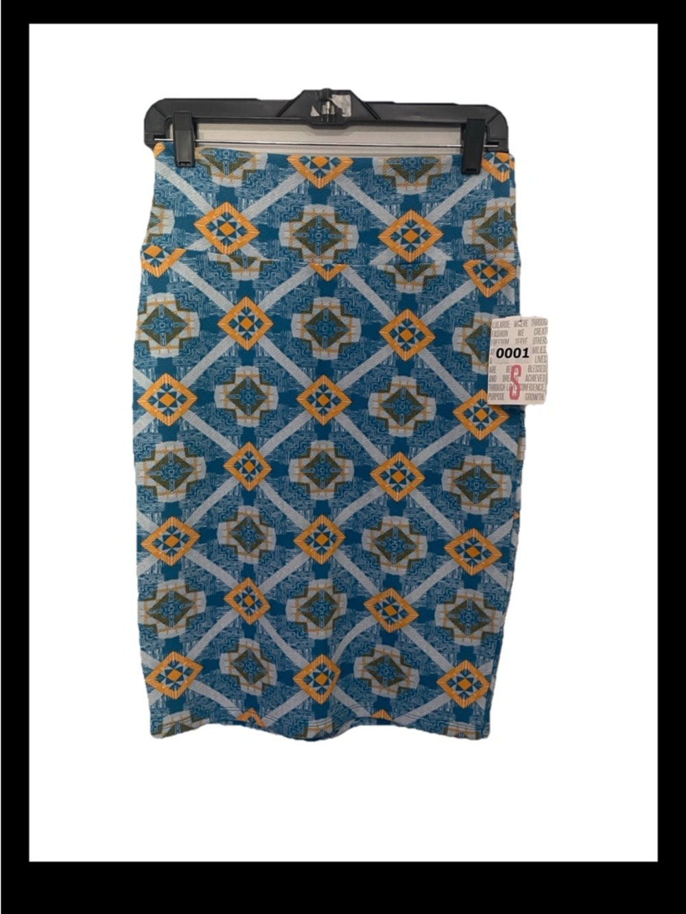 Women’s LuLaRoe Blue Patterned Cassie Pencil Skirt